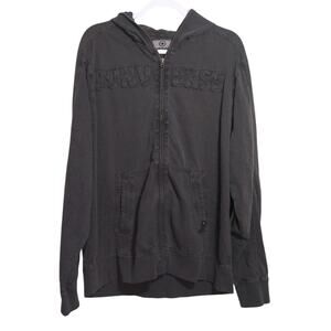 Vintage Y2k Converse All Star Slub Cotton Full Zip Hoodie Grey  Size L